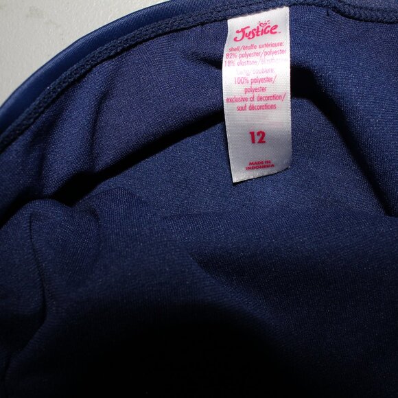 Blue & Silver 2 Pcs Justice Bikini Swimsuit Size 12 - Picture 4 of 10